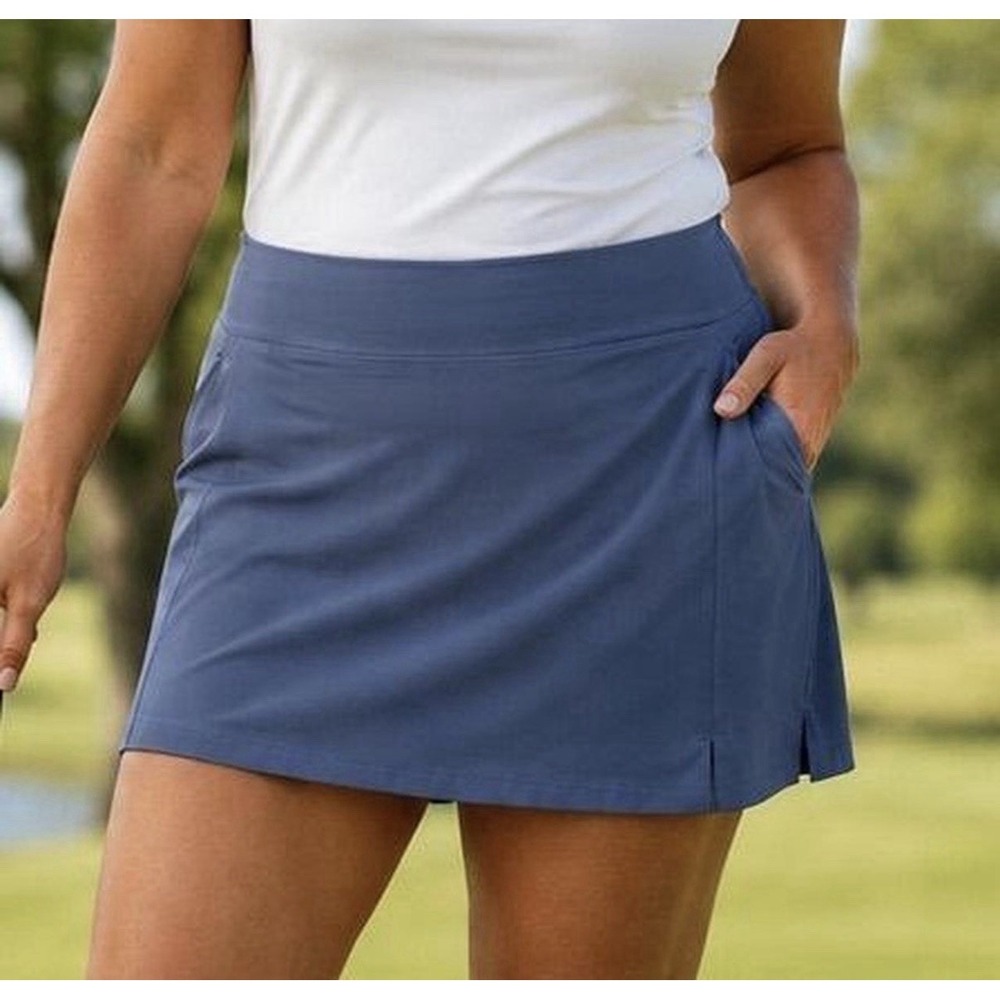 Athleta Soho Skort Size 10 Blue Golf Tennis Hiking Travel‎ Athleisure Stretch